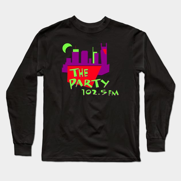 102.5 FM The Party Nashville | 90s Defunct Radio Station | Nashville Stickers, Nashville T-Shirts Long Sleeve T-Shirt by The90sMall